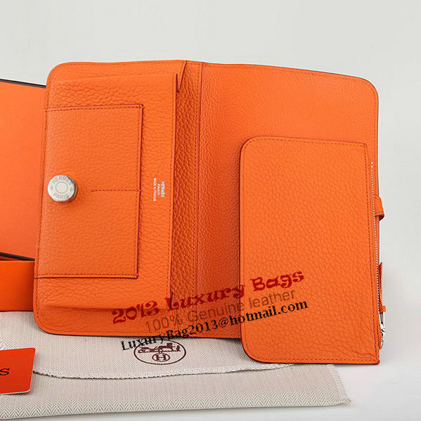 Hermes Dogon Combined Wallet A508 Orange Hermes Dogon Combined Wallet A508 Orange