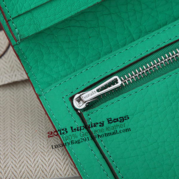 Hermes Bearn Japonaise Bi-Fold Wallet Grainy Leather A208 Light Green Hermes Bearn Japonaise Bi-Fold Wallet Grainy Leather A208 Light Green