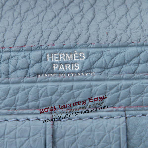 Hermes Bearn Japonaise Bi-Fold Wallet Grainy Leather A208 SkyBlue Hermes Bearn Japonaise Bi-Fold Wallet Grainy Leather A208 SkyBlue