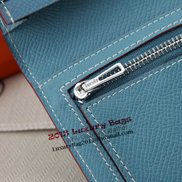 Hermes Bearn Japonaise Bi-Fold Wallet Original Leather A208 SkyBlue Hermes Bearn Japonaise Bi-Fold Wallet Original Leather A208 SkyBlue