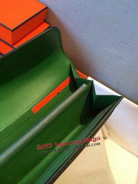 Hermes Constance Long Wallets Original Leather HA909 Green Hermes Constance Long Wallets Original Leather HA909 Green