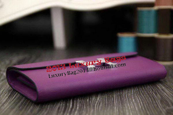 Hermes Constance Long Wallets Original Leather HA909 Purple Hermes Constance Long Wallets Original Leather HA909 Purple