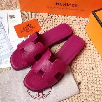 Hermes Slipper Calfskin Leather HO0476 Rose