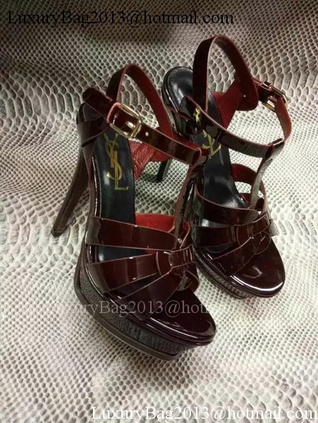 Yves Saint Laurent 20mm Platform 130mm Sandal YSL302 Burgundy Yves Saint Laurent 20mm Platform 130mm Sandal YSL302 Burgundy
