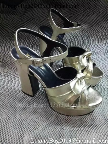 Yves Saint Laurent 40mm Platform 130mm Sandal YSL301 Gold Yves Saint Laurent 40mm Platform 130mm Sandal YSL301 Gold