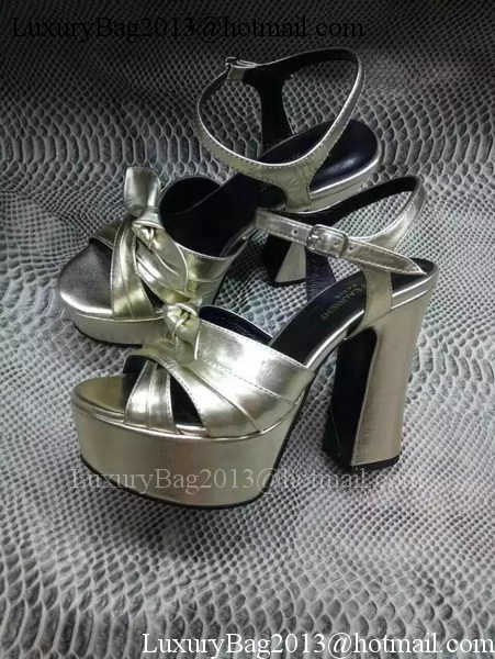 Yves Saint Laurent 40mm Platform 130mm Sandal YSL301 Gold Yves Saint Laurent 40mm Platform 130mm Sandal YSL301 Gold