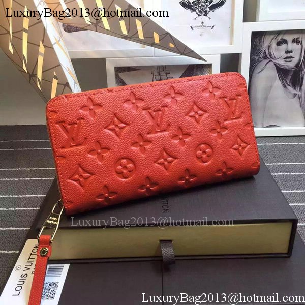 Louis Vuitton Monogram Empreinte Zippy Wallet X60017 Red Louis Vuitton Monogram Empreinte Zippy Wallet X60017 Red