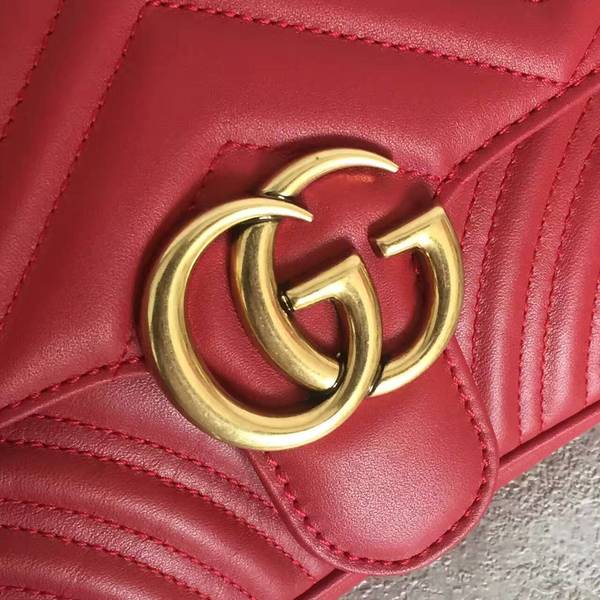 Gucci Now GG Marmont Mini Shoulder Bag 446744 Red Gucci Now GG Marmont Mini Shoulder Bag 446744 Red