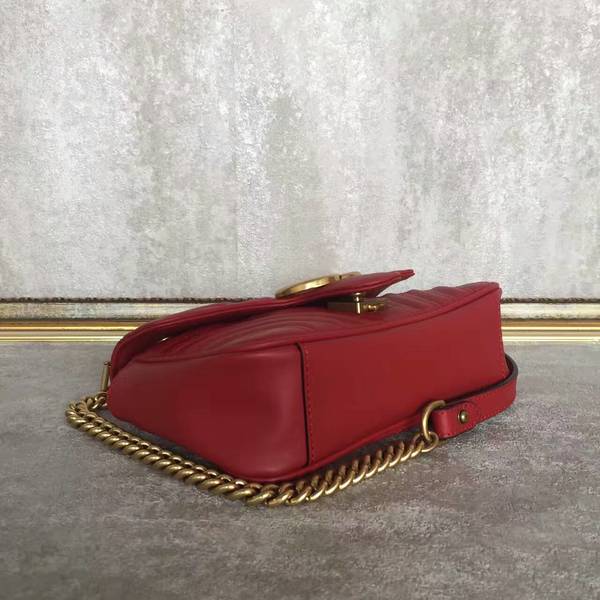 Gucci Now GG Marmont Mini Shoulder Bag 446744 Red Gucci Now GG Marmont Mini Shoulder Bag 446744 Red