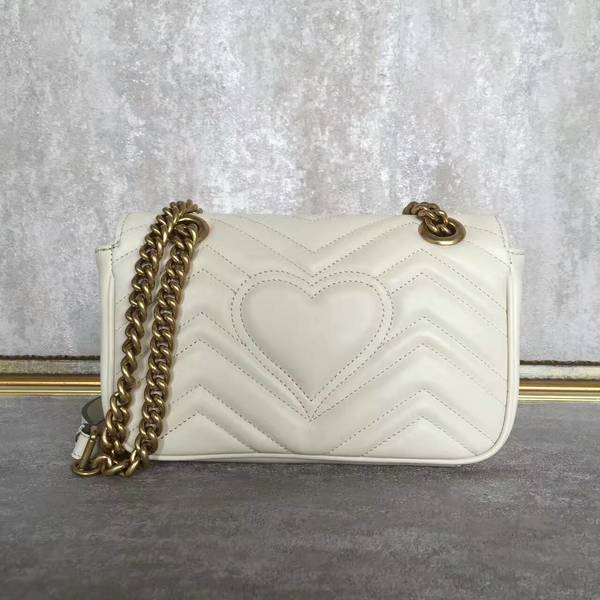 Gucci Now GG Marmont Mini Shoulder Bag 446744 White Gucci Now GG Marmont Mini Shoulder Bag 446744 White