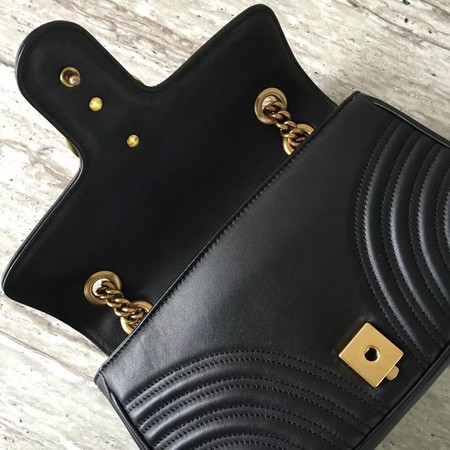 Gucci GG Marmont Matelasse Leather Shoulder Bag 443497 Black Gucci GG Marmont Matelasse Leather Shoulder Bag 443497 Black