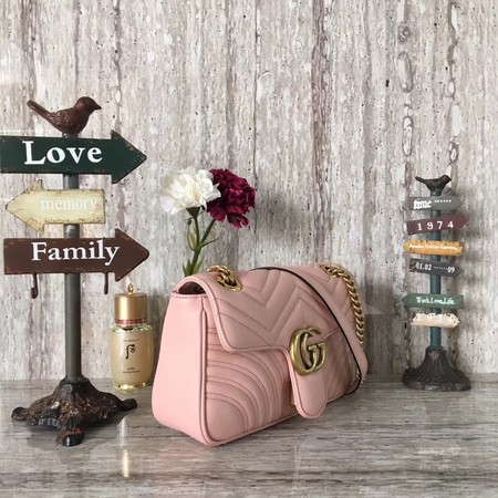 Gucci GG Marmont Matelasse Leather Shoulder Bag 443497 Pink Gucci GG Marmont Matelasse Leather Shoulder Bag 443497 Pink