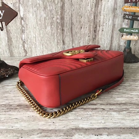 Gucci GG Marmont Matelasse Shoulder Bag 443497 Red Gucci GG Marmont Matelasse Shoulder Bag 443497 Red