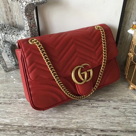 Gucci GG Marmont Matelasse Shoulder Bag 443496 Red Gucci GG Marmont Matelasse Shoulder Bag 443496 Red