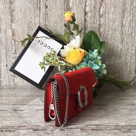 Gucci Dionysus Suede Super mini Bbag with Crystals 476432 Red Gucci Dionysus Suede Super mini Bbag with Crystals 476432 Red