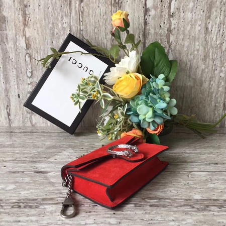 Gucci Dionysus Suede Super mini Bbag with Crystals 476432 Red Gucci Dionysus Suede Super mini Bbag with Crystals 476432 Red