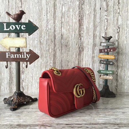 Gucci GG Marmont matelasse Mini Bag 446744 Red Gucci GG Marmont matelasse Mini Bag 446744 Red