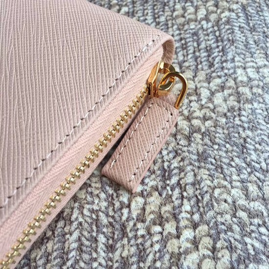 Prada Saffiano Leather Large Zippy Wallets 1MH317 pink
