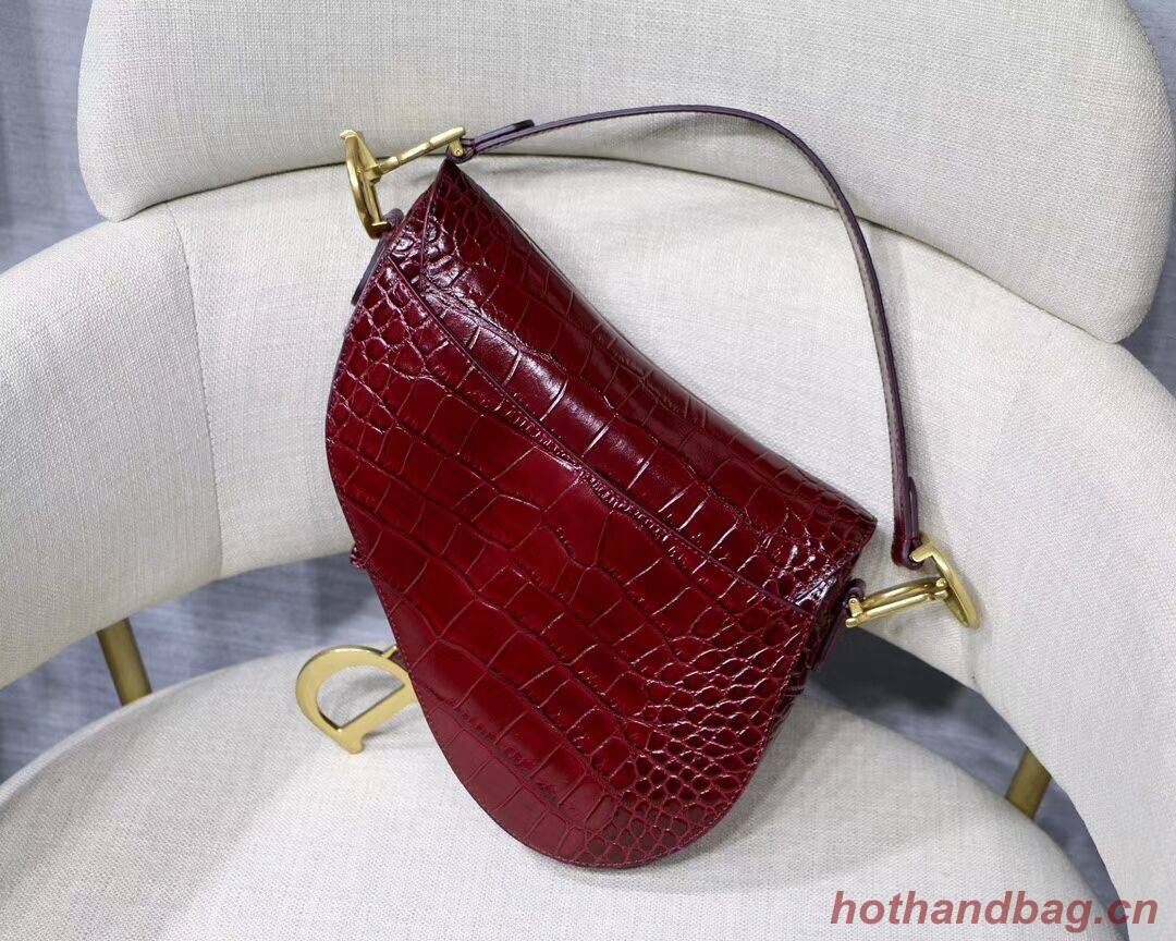 Dior SADDLE SOFT CALFSKIN BAG C9045 Burgundy