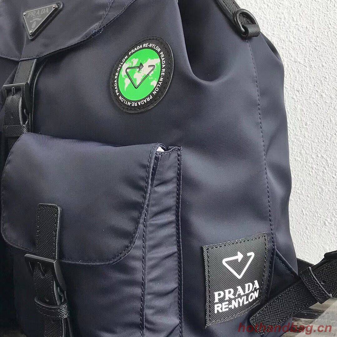 Prada Re-Nylon backpack 1BZ811 black&green Prada Re-Nylon backpack 1BZ811 black&green