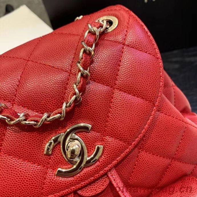 Chanel backpack Grained Calfskin & Gold-Tone Metal AS1371 Red Chanel backpack Grained Calfskin & Gold-Tone Metal AS1371 Red