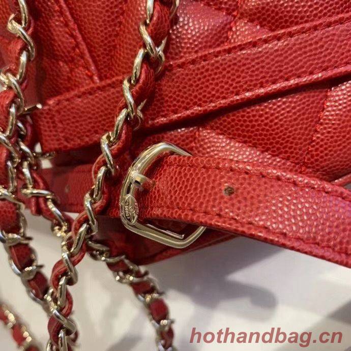 Chanel backpack Grained Calfskin & Gold-Tone Metal AS1371 Red Chanel backpack Grained Calfskin & Gold-Tone Metal AS1371 Red