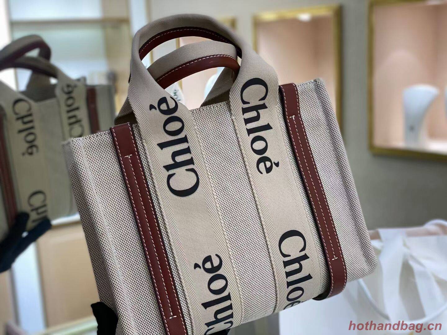 Chloe Cloth & leather 6C027 brown Chloe Cloth & leather 6C027 brown