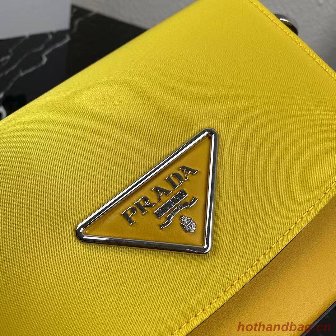 Prada Small brushed leather shoulder bag 1BA263 yellow Prada Small brushed leather shoulder bag 1BA263 yellow