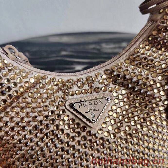 Prada Satin mini-bag with artificial crystals 1BE515 Biscuits Prada Satin mini-bag with artificial crystals 1BE515 Biscuits