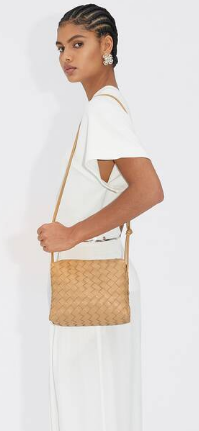 Bottega Veneta Small intrecciato leather cross-body bag 680255 Almond Bottega Veneta Small intrecciato leather cross-body bag 680255 Almond