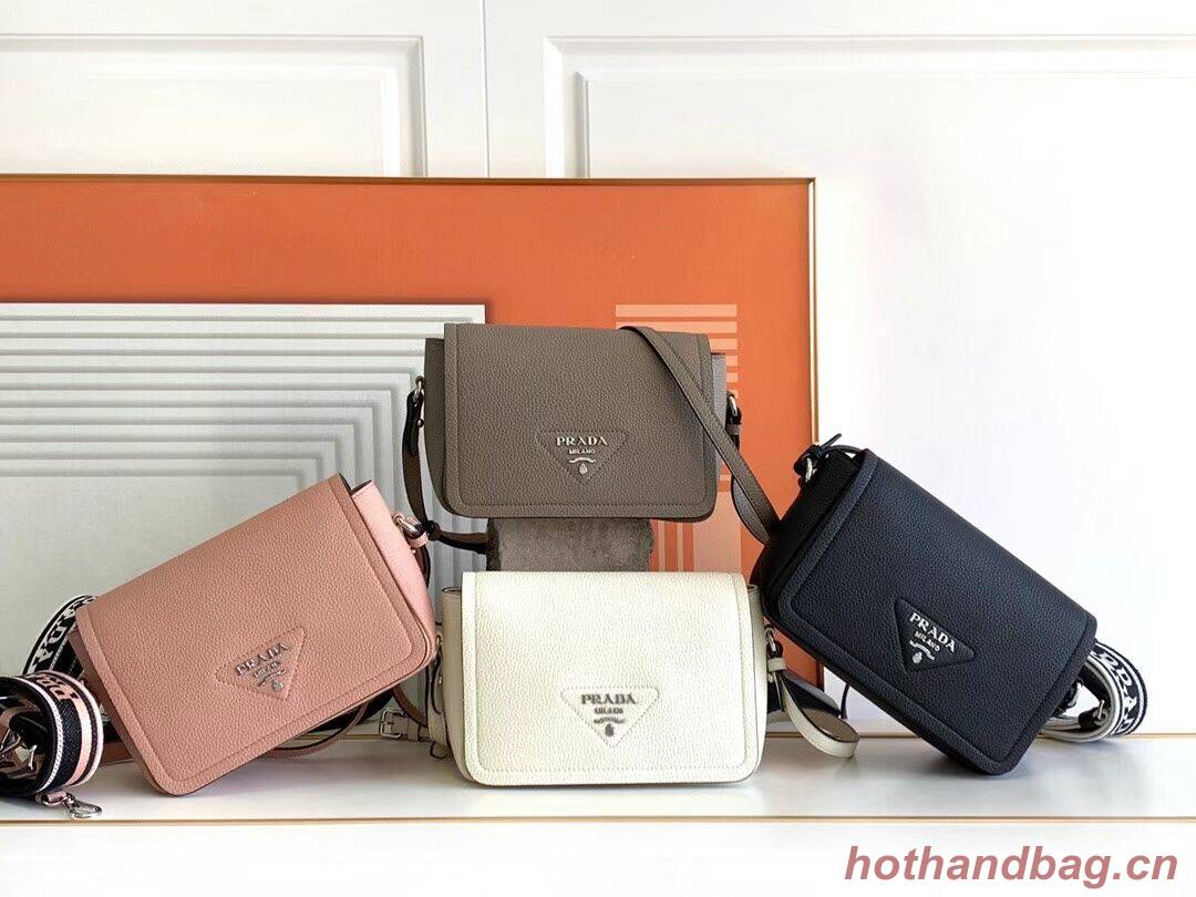 Prada Leather bag with shoulder strap 1DB443 gray Prada Leather bag with shoulder strap 1DB443 gray