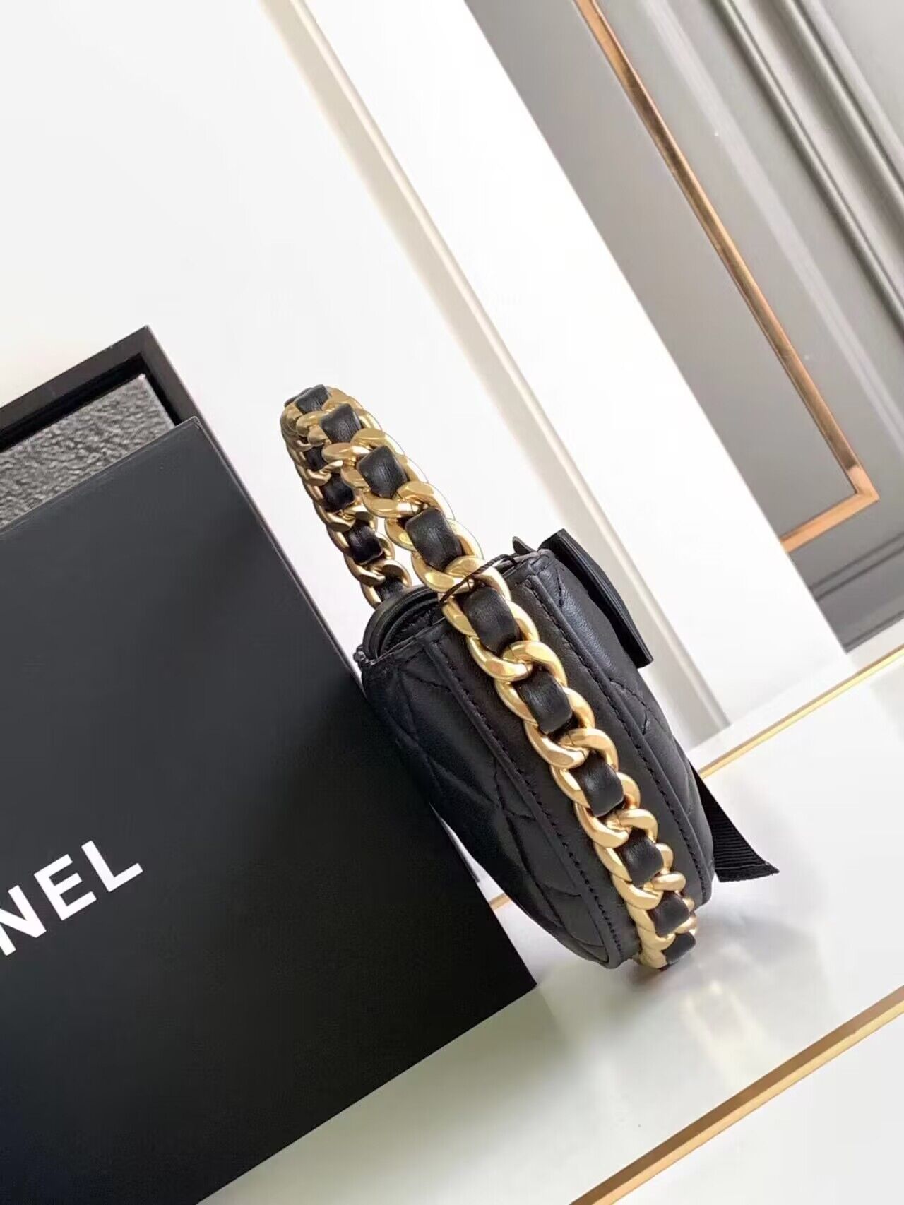 Chanel 23K Original leather Round Camellia Bag AP3584 Black Chanel 23K Original leather Round Camellia Bag AP3584 Black