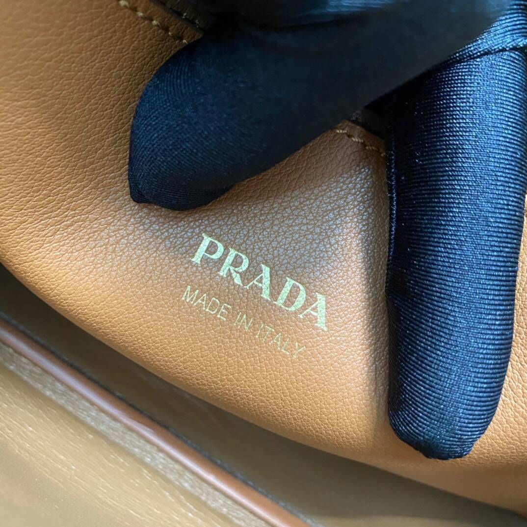 Prada Original Leather Double Top Handle Bag 1BA418 Brown Prada Original Leather Double Top Handle Bag 1BA418 Brown