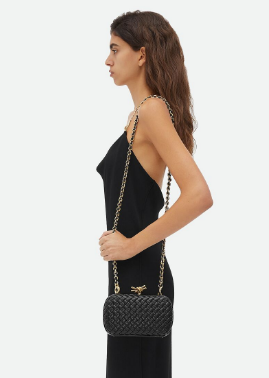 Bottega Veneta Knot With Chain 776662 black Bottega Veneta Knot With Chain 776662 black