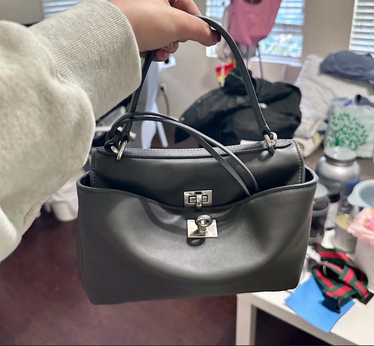 Balenciaga Rodeo Mini Handbag in black smooth calfskin 9027 aged-silver hardware Balenciaga Rodeo Mini Handbag in black smooth calfskin 9027 aged-silver hardware