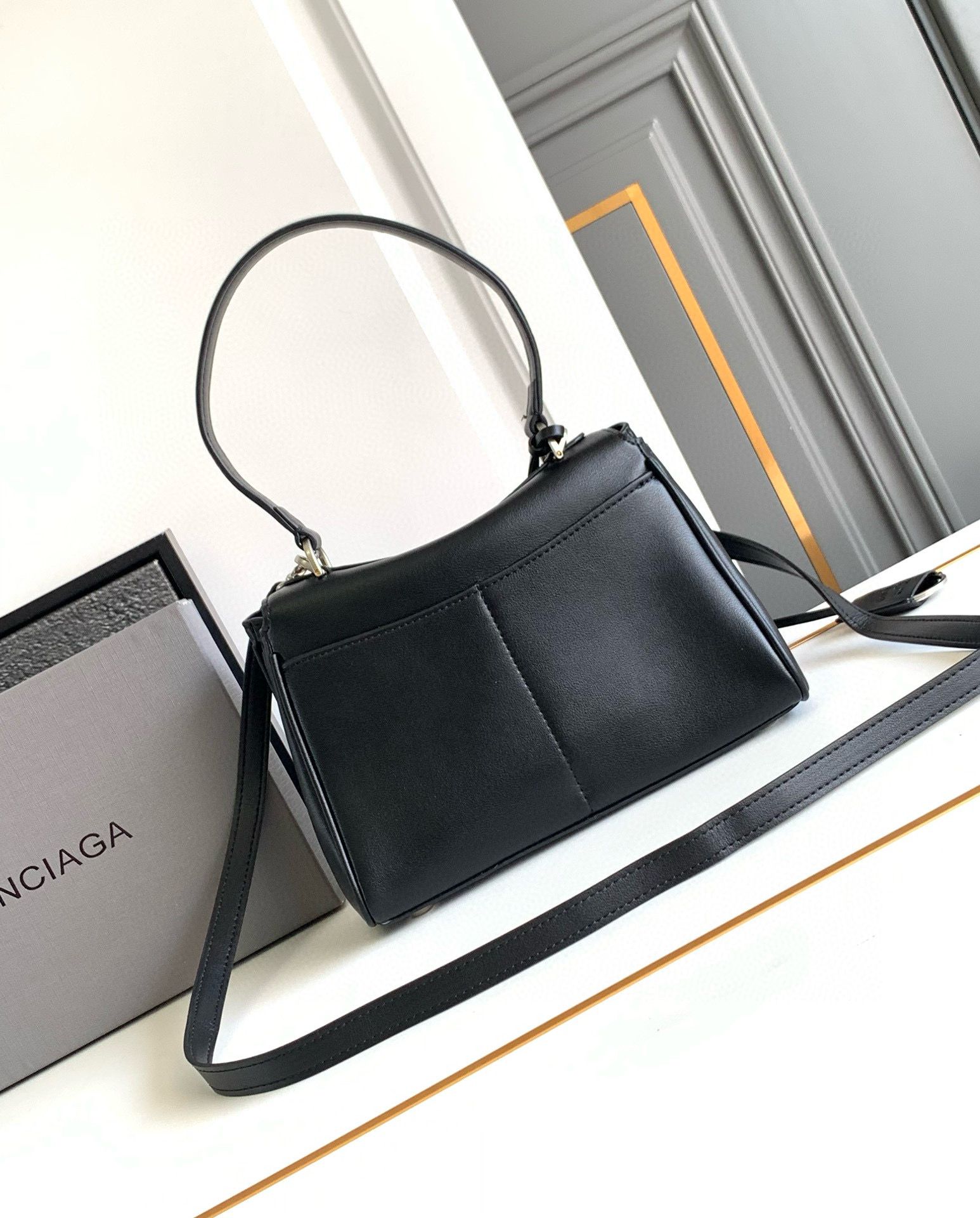 Balenciaga Rodeo Mini Handbag in black smooth calfskin 9027 aged-silver hardware Balenciaga Rodeo Mini Handbag in black smooth calfskin 9027 aged-silver hardware
