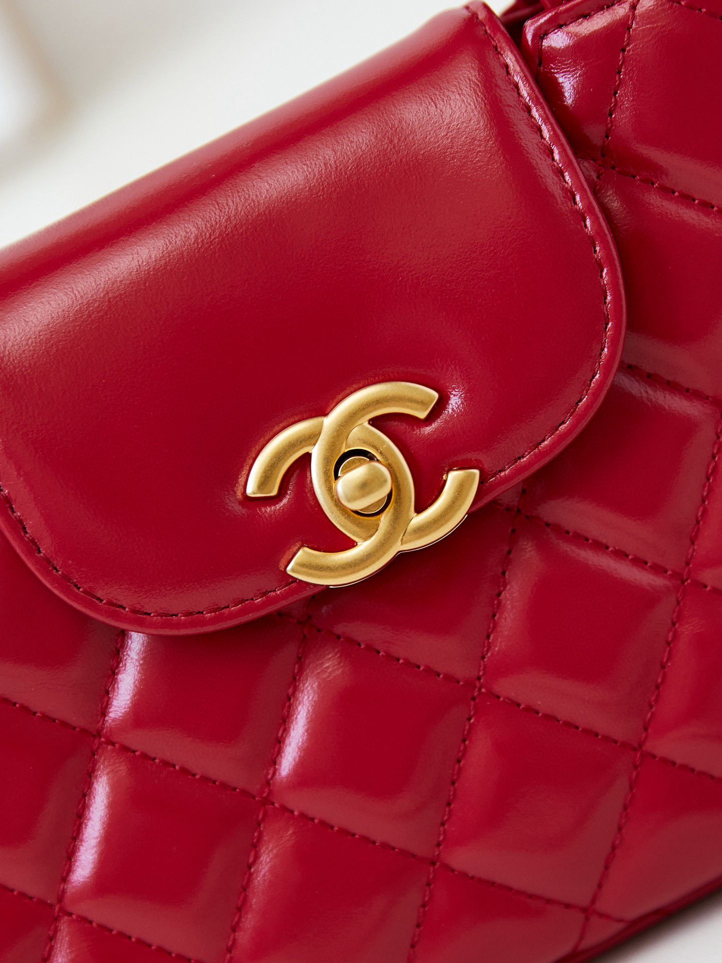 Chanel 23k Vintage Kelly Original Leather Top Handle Bag AS4416 Red Chanel 23k Vintage Kelly Original Leather Top Handle Bag AS4416 Red