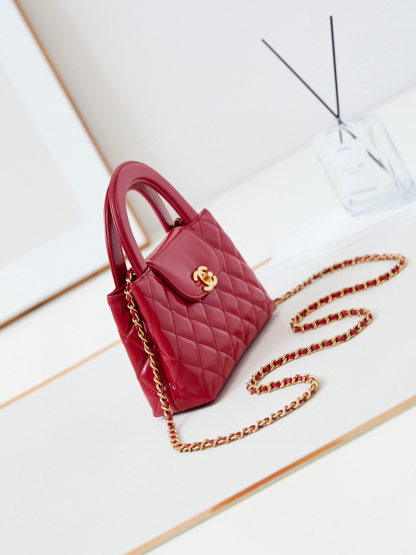 Chanel 23k Vintage Kelly Original Leather Top Handle Bag AS4416 Red Chanel 23k Vintage Kelly Original Leather Top Handle Bag AS4416 Red