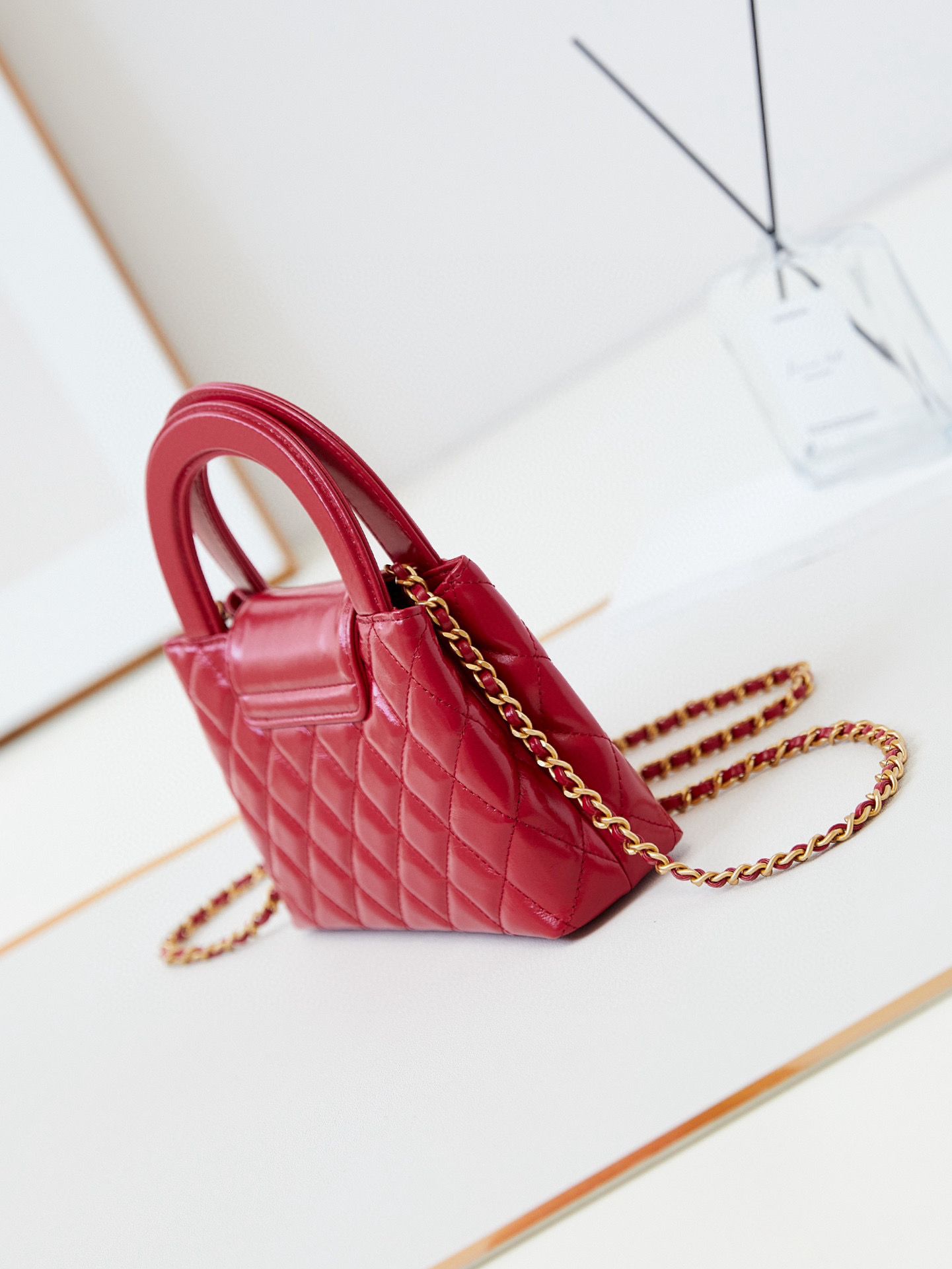 Chanel 23k Vintage Kelly Original Leather Top Handle Bag AS4416 Red Chanel 23k Vintage Kelly Original Leather Top Handle Bag AS4416 Red