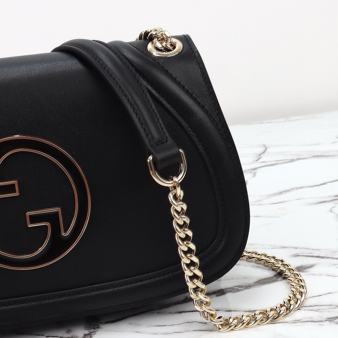 GUCCI BLONDIE SMALL SHOULDER Original Leather Bag 815715 black GUCCI BLONDIE SMALL SHOULDER Original Leather Bag 815715 black
