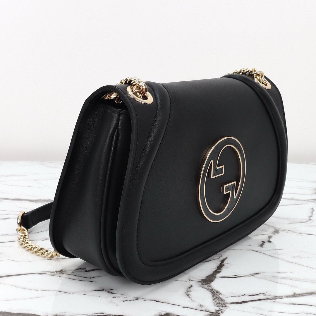 GUCCI BLONDIE SMALL SHOULDER Original Leather Bag 815715 black GUCCI BLONDIE SMALL SHOULDER Original Leather Bag 815715 black