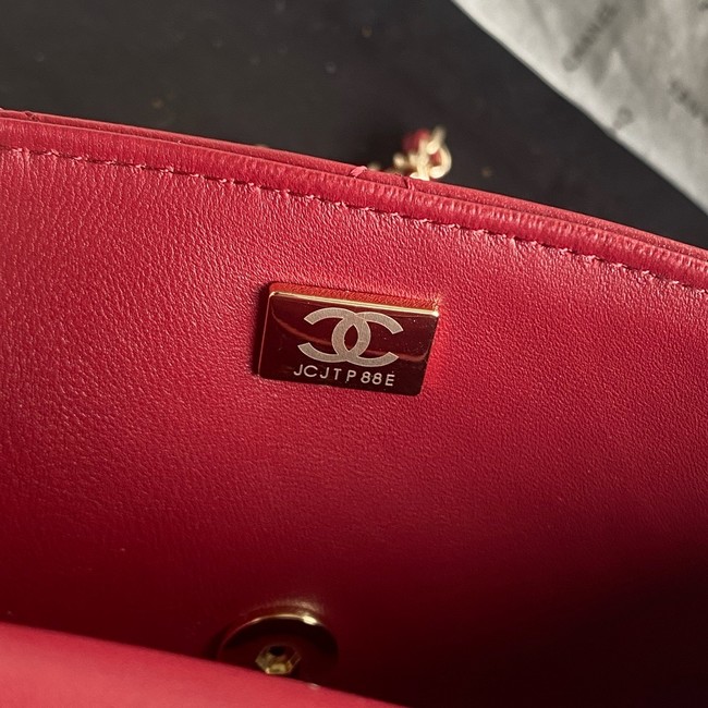 Chanel SMALL FLAP BAG WITH TOP HANDLE AS5111 red