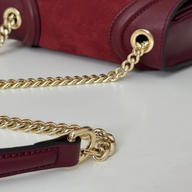 GUCCI BLONDIE SMALL SHOULDER BAG suede 815711 Rosso Ancora red