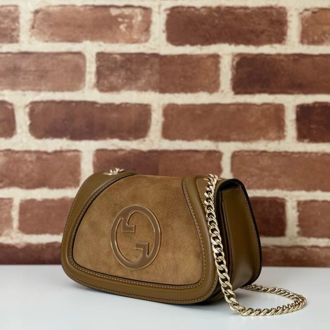 GUCCI BLONDIE SMALL SHOULDER BAG suede 815711 brown