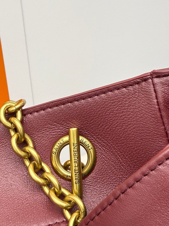 SAINT LAURENT JAMIE SHOPPING IN LAMBSKIN 809824 ROUGE CABERNET