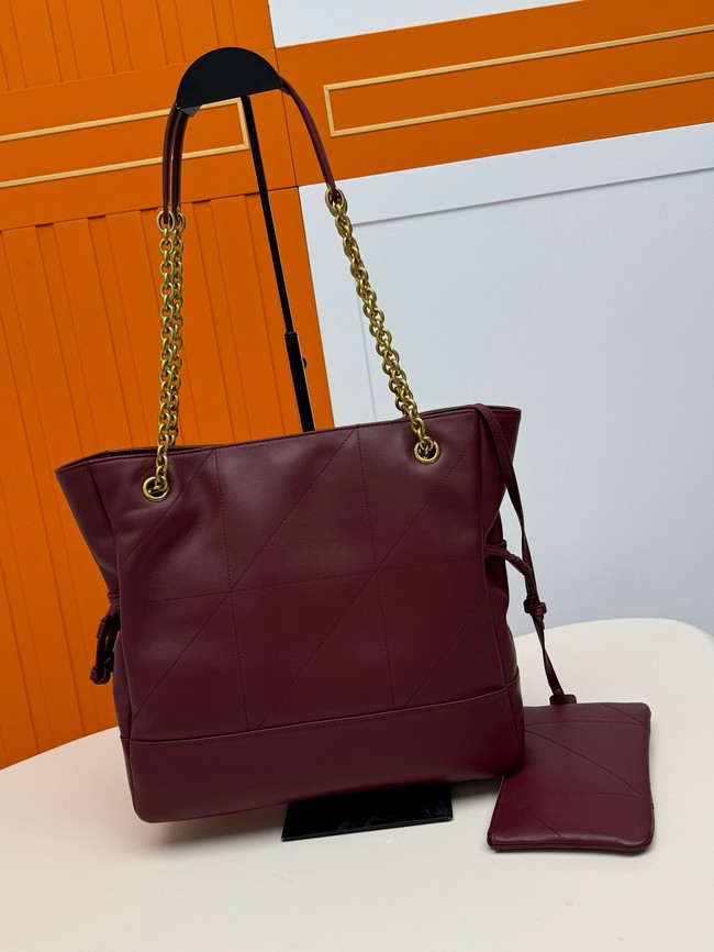 SAINT LAURENT JAMIE SHOPPING SMALL IN LAMBSKIN 833948 ROUGE CABERNET