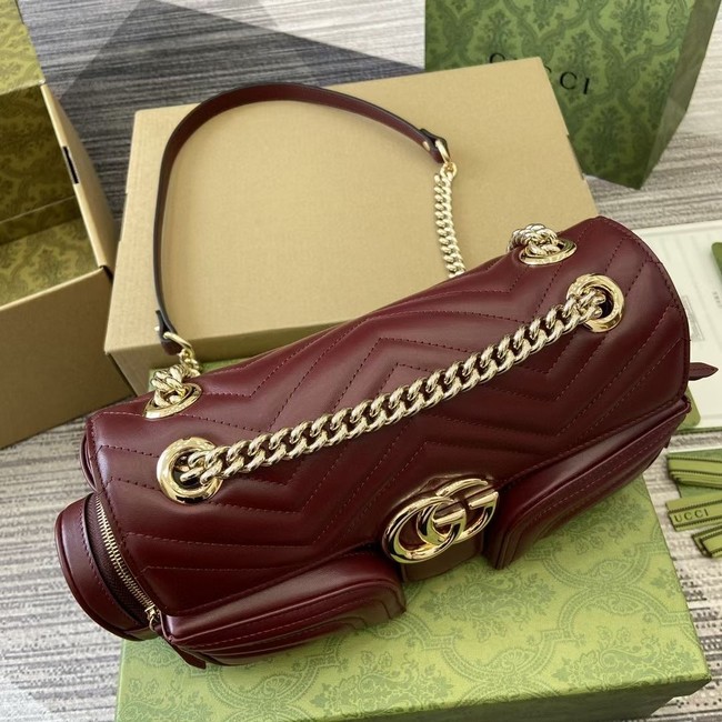 GUCCI GG MARMONT SMALL SHOULDER BAG 795228 Rosso Ancora red