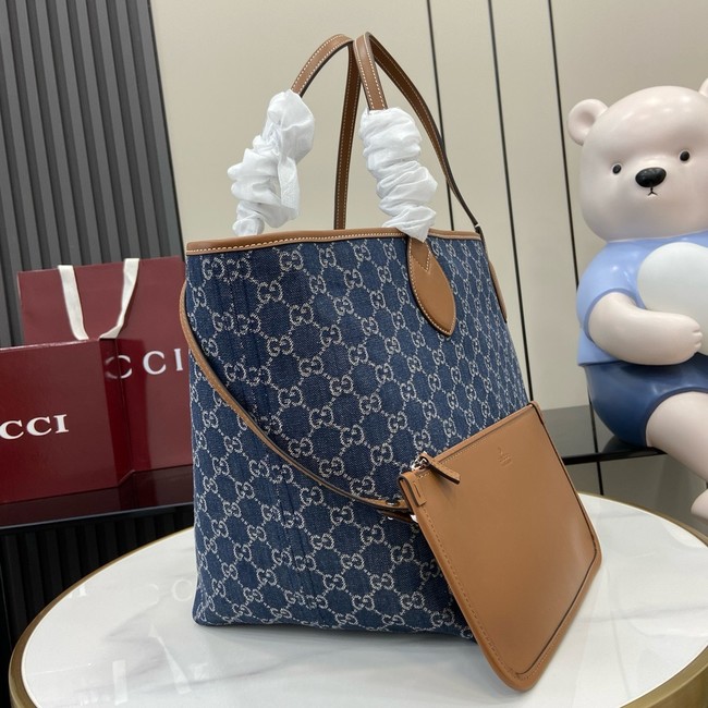 GUCCI TOTISSIMA MEDIUM TOTE BAG 820481 Blue GG denim