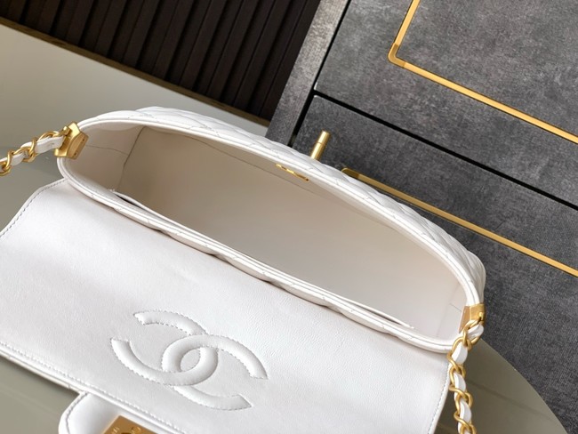 Chanel SMALL FLAP BAG WITH TOP HANDLE AS5355 white