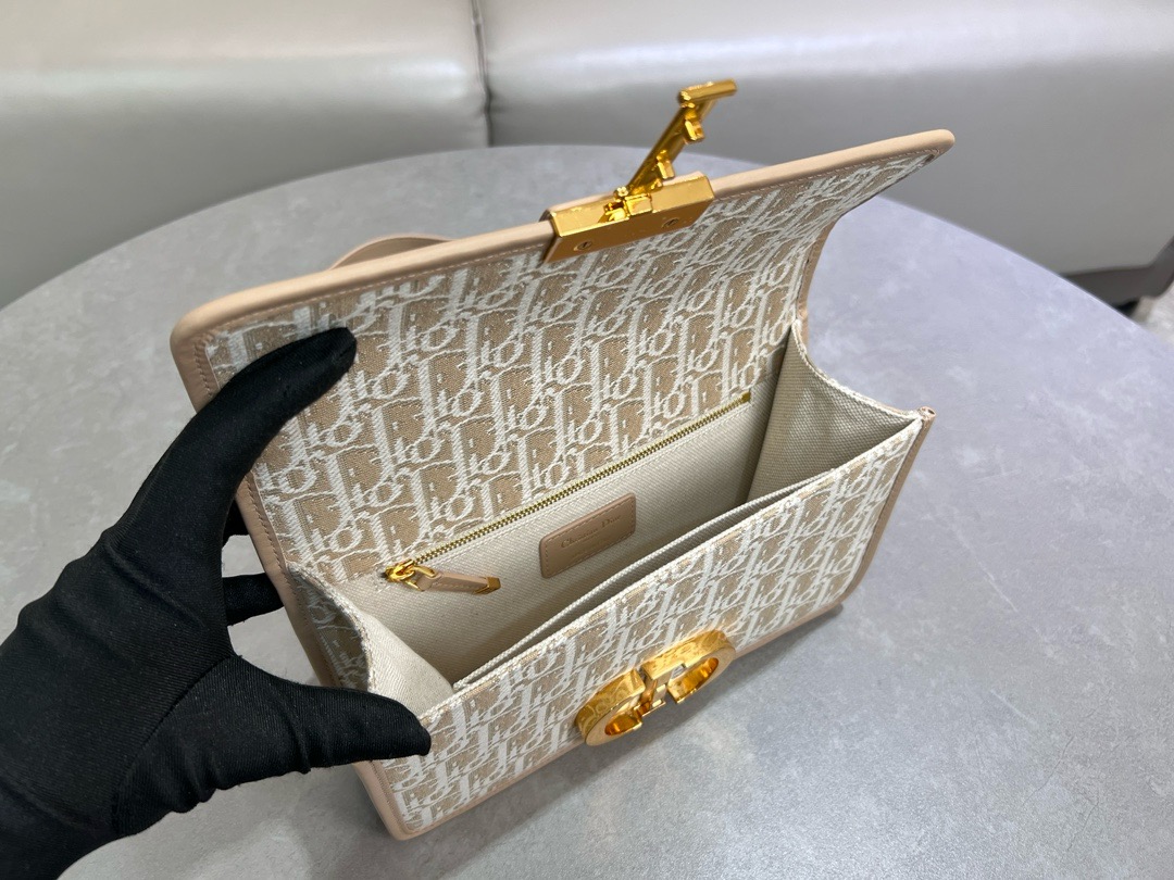 Dior 30 Montaigne Chain Bag Natural Dior Oblique Jacquard M9208UTZQ